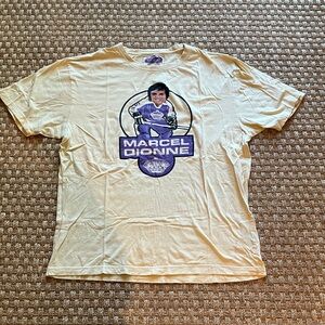 Red Jacket Cream T-Shirt with Purple Marcel Dionne Graphic